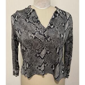 Vintage Gucci Snake Print Rayon Viscose Knit Deep V Top Made in Italy c2000